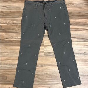 Polo Ralph Lauren Skull Cross Bones Chino Pants Mens 38x32 Slim Fit Embroidered